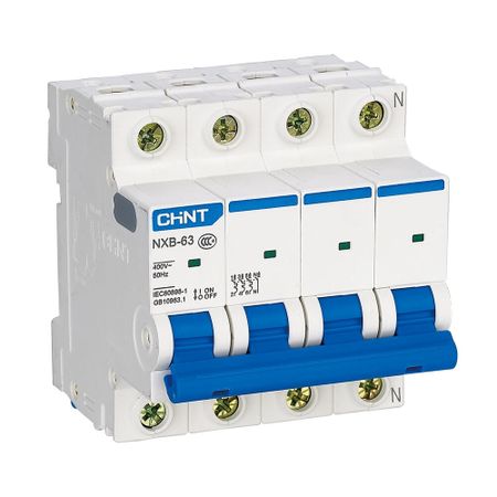 Автоматический выключатель модульный Chint NXB-63 4P 10А 6 кА 400 В (814247) chint nb1l rcbo тип a 10a 16a 32a 40a 30ma автоматический выключатель остаточного тока с магнитной защитой от перегрузки по току