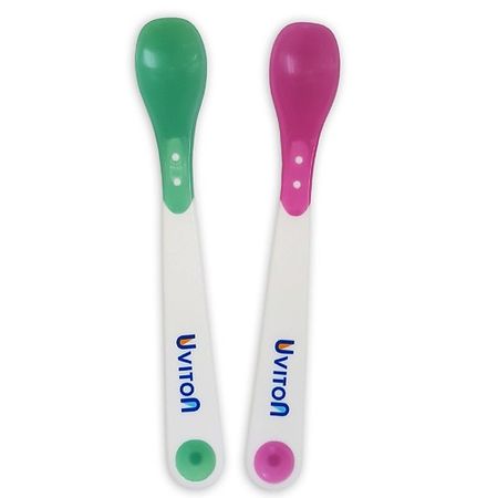 Набор столовых приборов UVITON Набор термо ложки для введения прикорма (2шт.) moonbiffy стеклянные ложки для молока