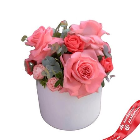 Букет живых цветов AZALIANOW ЦВЕТЫ. ПОДАРКИ. ДЕКОР Букет из 5 розовых роз в коробочке