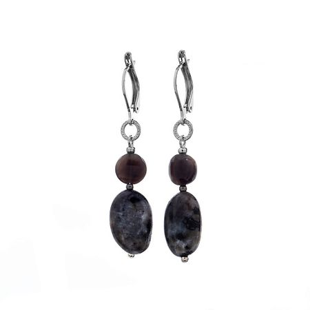 Серьги LANZEROTTI Серьги Pianoforte, с яшмой, обсидианом и перламутром