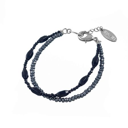 Браслет LANZEROTTI Браслет Pianoforte, двойной, турмалин, гематит и кристаллы