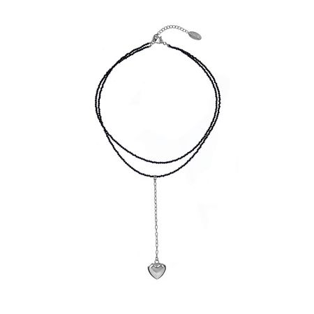 Колье LANZEROTTI Колье Pianoforte, двойное, с кристаллами и сердцем moonbiffy красные сумки из органзы с сердцем