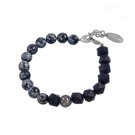 Браслет LANZEROTTI Браслет Pianoforte, оникс, снежный обсидиан, лава