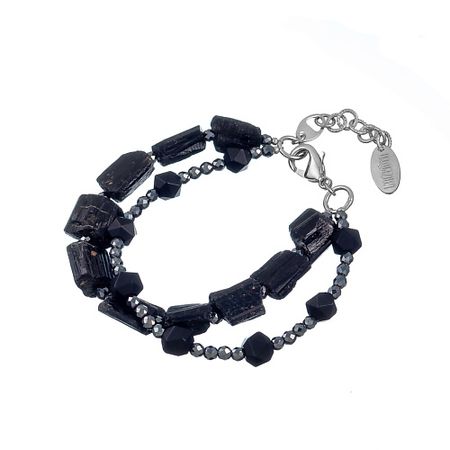 Браслет LANZEROTTI Браслет Pianoforte, двойной, турмалин, оникс, гематит