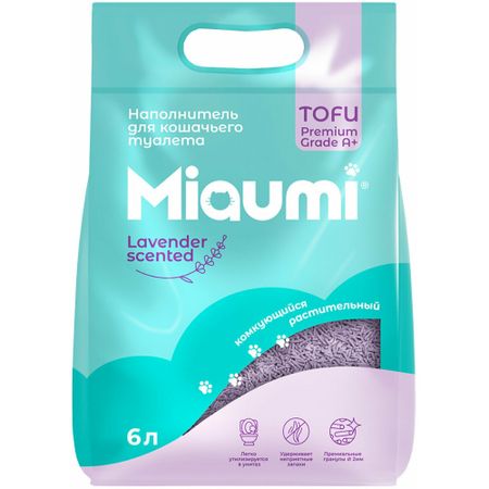 Наполнитель Miaumi комкующийся растительный лаванда 6 л мед очный каждый день натуральный 20 г