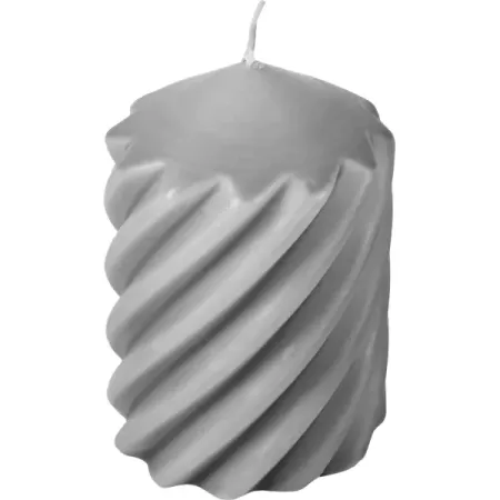 Свеча столбик Витой светло-серая 10 см