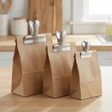 Зажим для пакетов KONSENSA сталь цвет серый 3 шт. 50 шт подарочных пакетов patimate для рамадан карим