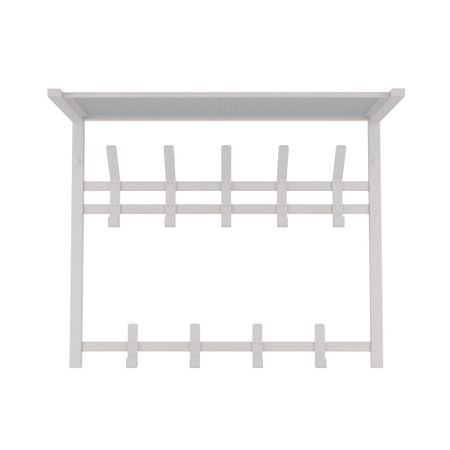 Вешалка настенная с полкой металлическая 9 крючков белая ЗМИ Торонто 22 настенная вешалка для украшений lesaiyarr пластиковая белая 9 шт