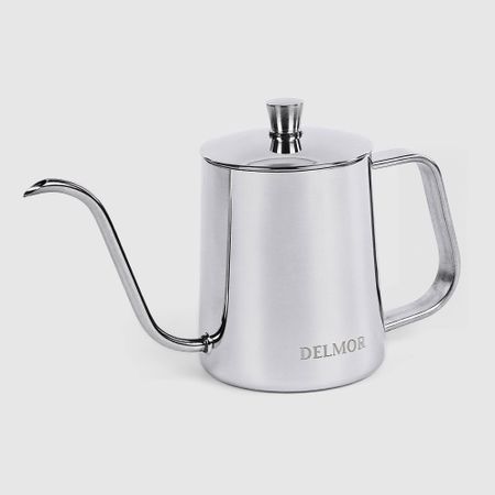 Чайник Delmor для заварки, нержавеющая сталь, серебристый, глянцевый, 350 мл чайник fissman aquarius нержавеющая   2 5 л