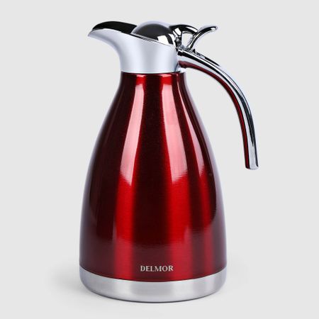Термокувшин Delmor из нержавеющей стали с двойными стенками и вакуумной изоляцией, красный, 1,5 л