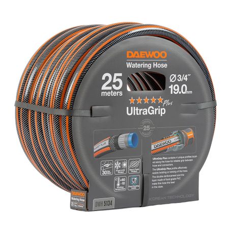 Шланг поливочный 3/4 25 м шестислойный Daewoo UltraGrip Plus ПВХ (DWH 5134)