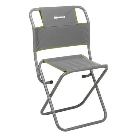 Стул складной Nisus со спинкой серо-зелёный 35х50,6х82 см
