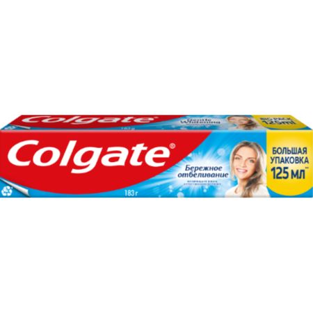 Зубная паста Colgate Бережное отбеливание, с фтором и кальцием, 125 мл