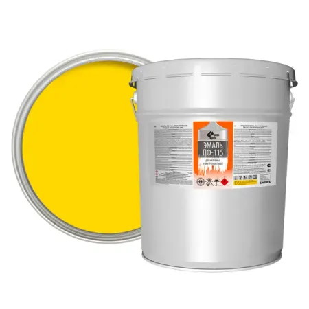 Эмаль Простокраска ПФ-115 полуматовая цвет желтый 20 кг