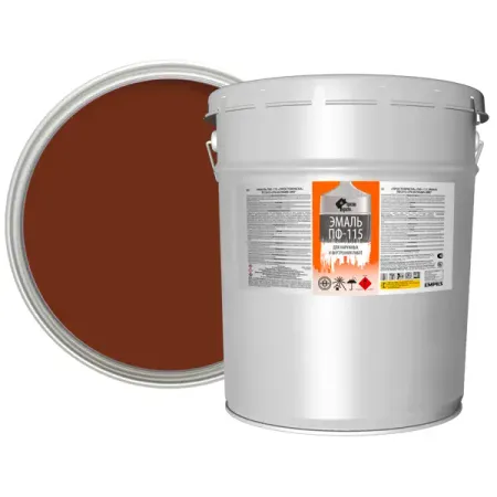 Эмаль Простокраска ПФ-115 полуматовая цвет коричневый 20 кг