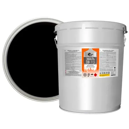 Эмаль Простокраска ПФ-115 полуматовая цвет черный 20 кг