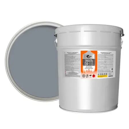 Эмаль Простокраска ПФ-115 полуматовая цвет серый 20 кг