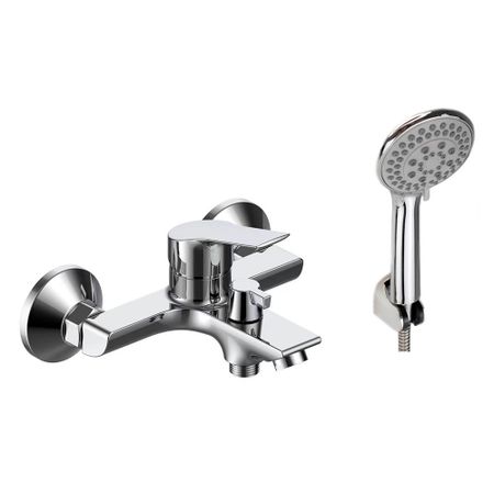 Смеситель для ванны Voda Rock хром однорычажный с коротким изливом с лейкой (RK 54) душевой voda 3в1 насадка для гиг душа пластик