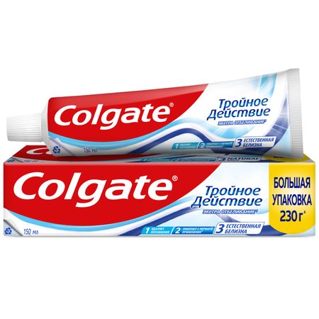 Зубная паста Colgate Тройное Действие Экстра Отбеливание, 150 мл