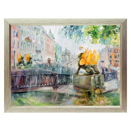 репродукция в раме ЛЕТНИЙ ДОЖДЬ ГРИФОНЫ 400х300мм бумага/МДФ