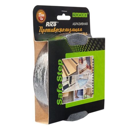 лента противоскользящая RICO 25мм рул.15м чёрный с клеем средняя зернистость муфта ppr ртп 25мм