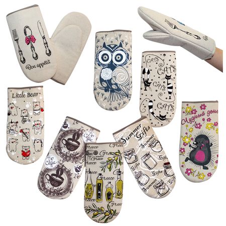 прихватка-рукавица для духовки 30см, арт.111-Ш термостойкие рукавицы для духовки хлопок 1 пара