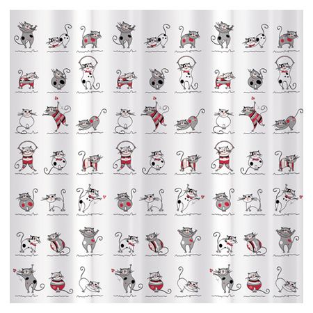занавеска для ванной TATKRAFT Funny cats 180х180см peva миниатюрная хлопковая занавеска для кукольного домика ob11