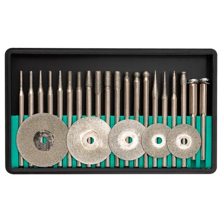 набор мини-насадок FIT с алмазным напылением 25шт керамические шлифовальные головки rams bralin 10 шт