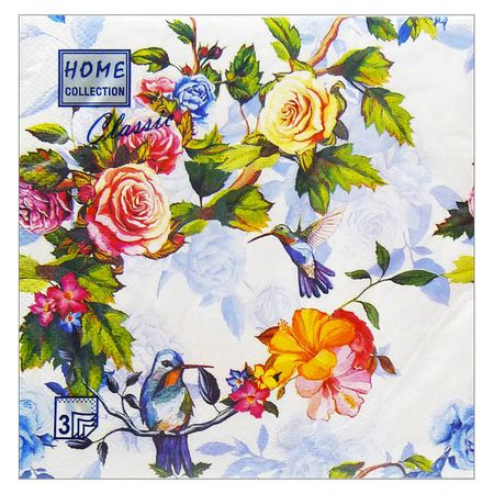 салфетки HOME COLLECTION Колибри 3-слойные 33х33см 20шт одекромон таблетки 200мг 20шт