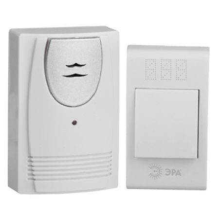 звонок C61 беспроводной до 100м 36 мелодий ЭРА музыкальная шкатулка белая abs 35 мелодий