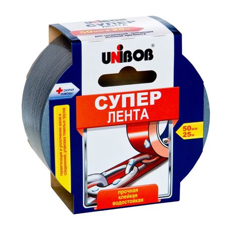 лента армированная СУПЕР UNIBOB 50ммх25м, арт.44265 пленка стретч многослойная unibob 500мм х 220м 17мкм 1 9кг арт 0387 4611
