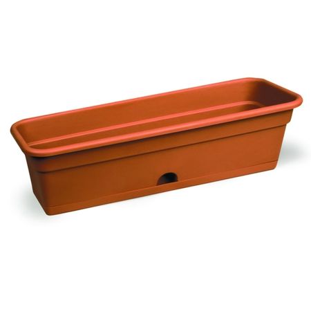 ящик балконный с нижним поливом 60см пластик терракот