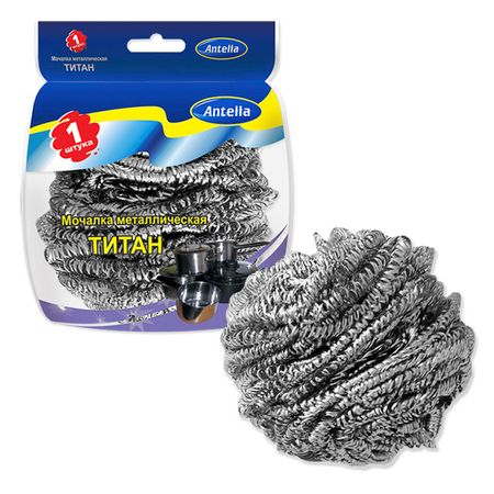 губка ANTELLA Титан 1шт нерж.сталь спираль крючков marmiton 2шт 6 5см на дверцу навесные нерж