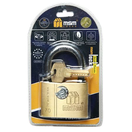 замок навесной MSM TB1-L70 латунь hafele замок магнитный wc латунь 50 196 18 95 8 8 911 23 602