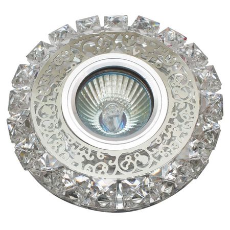 светильник встраиваемый DE FRAN Thaw GU5.3 4000K прозрачный+кристаллы