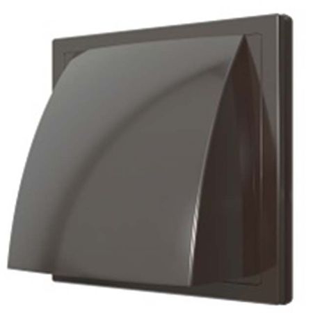 выход стенной вытяжной ЭРА с обратн клапаном 150х150 с фланцем D100мм  коричневый колено угловое эра 60х120 d100мм 90гр пластик белый