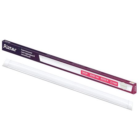 светильник светодиодный Ritter Лайн 1200мм 36Вт 4000К 3060Лм IP20 электронный балласт 220в 3 36вт для ламп g23 g10q g5