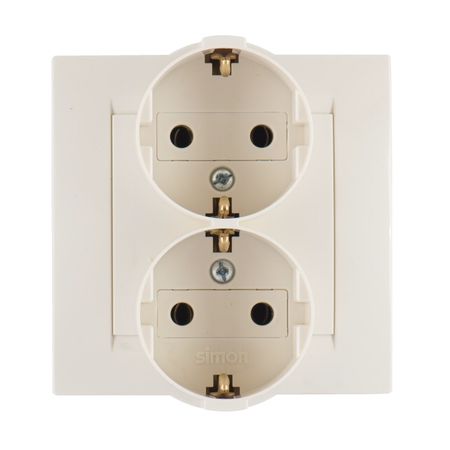 розетка 2 поста SIMON серия 15 с/з моноблок слоновая кость разъемов powercon nac3fca nac3fcb 20 шт 20а 250в