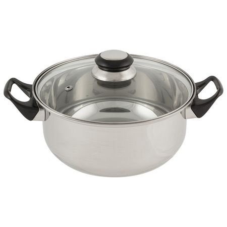 кастрюля 2,8л 20см нерж.сталь стеклянная крышка