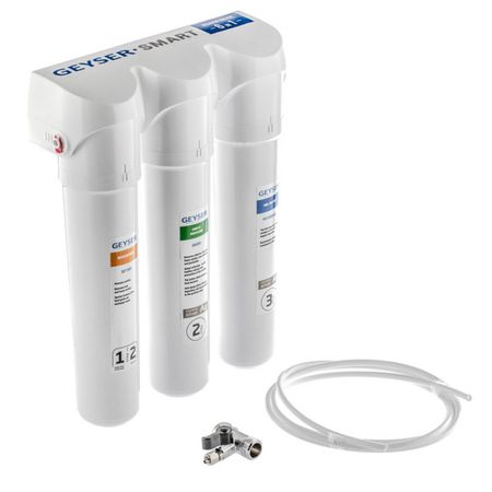 фильтр стационарный ГЕЙЗЕР смарт-Ж без крана для жесткой воды керамический картридж для крана 35 40 мм