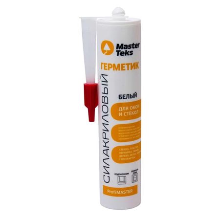 герметик силакриловый MASTERTEKS для окон и стекол 290мл белый, арт.9613004