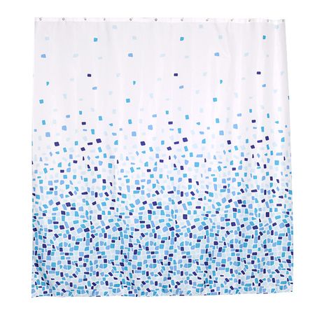 занавеска для ванной  VERRAN Mozaic 180х180 см голубой миниатюрная хлопковая занавеска для кукольного домика ob11