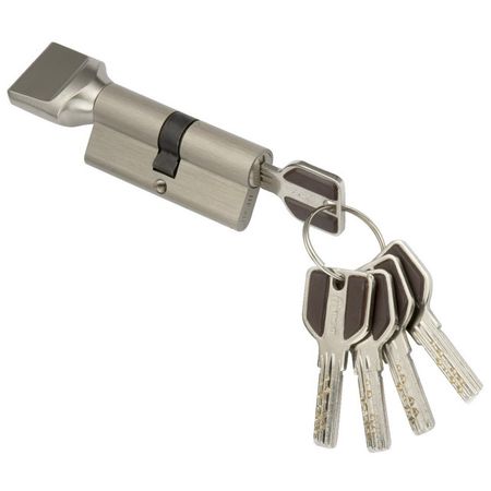 цилиндр ключевой MSM 70мм 35+35 матовый никель вертушка