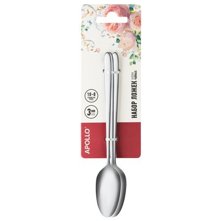 набор ложек чайных APOLLO Aurora 3шт. нерж.сталь хру ные бусины aurora 10 шт
