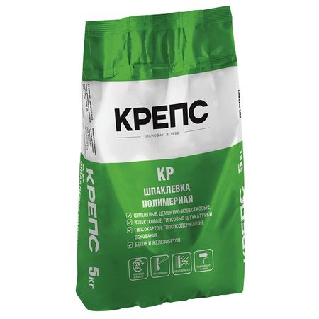 шпатлевка полимерная для внутр.работ КРЕПС КР финишная ручн. 5кг алмагель сусп внутр 170 мл