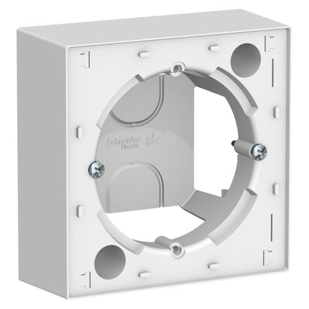 коробка подъемная 1 пост Atlas Design белый розетка 1 пост atlas design с з со шторками белый