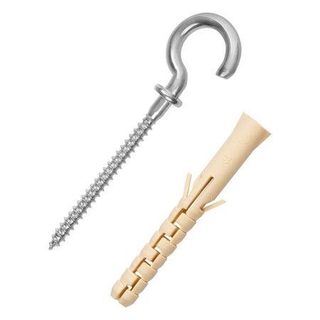 шуруп-полукольцо 3,5х70мм с манжетой с дюбелем 2шт шуруп полукольцо 4 1х60мм белый с дюбелем 2шт