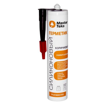 герметик силиконовый MASTERTEKS универсальный 290мл коричневый, арт.9610079/9612910