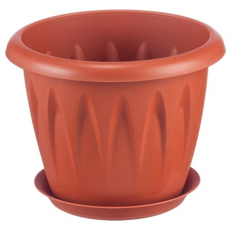 горшок с поддоном Алиция 1,4л d16см h13см пластик в асс-те