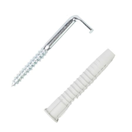 шуруп-крюк L-образный 6,0х65мм прямой шлиц с дюбелем 2шт шуруп крюк 6х60 hook 6 x60 mp